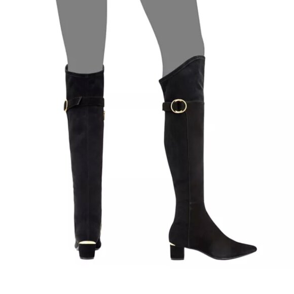 Calvin Klein Georgeanna Black Over the Knee Boots - Picture 12 of 12